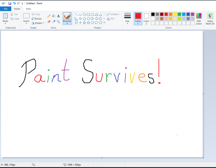 Microsoft Paint Survives