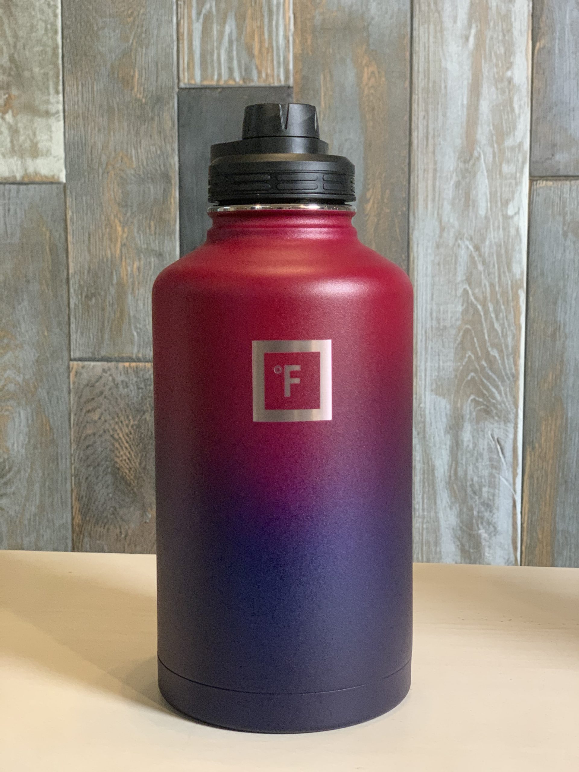 Iron Flask Sports Water Bottle - 3 Lids - 64 oz - Dark Rainbow