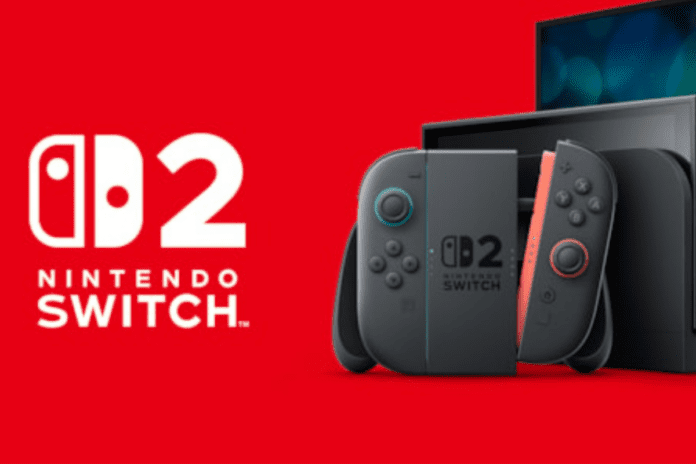 Official image of the upcoming Nintendo Switch 2 with larger screen and redesigned body
