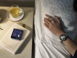Person sleeping while wearing AI wearable jewelry ring